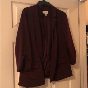Elle L maroon blazer lined